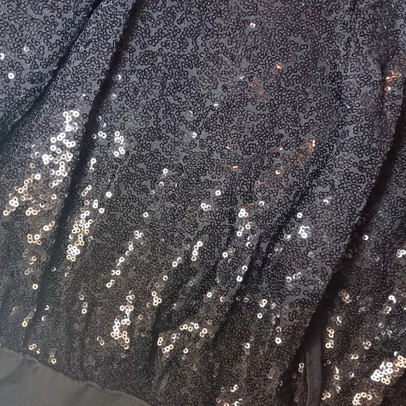 Black Sequin Wrap Bodysuit - Picture 9 of 14